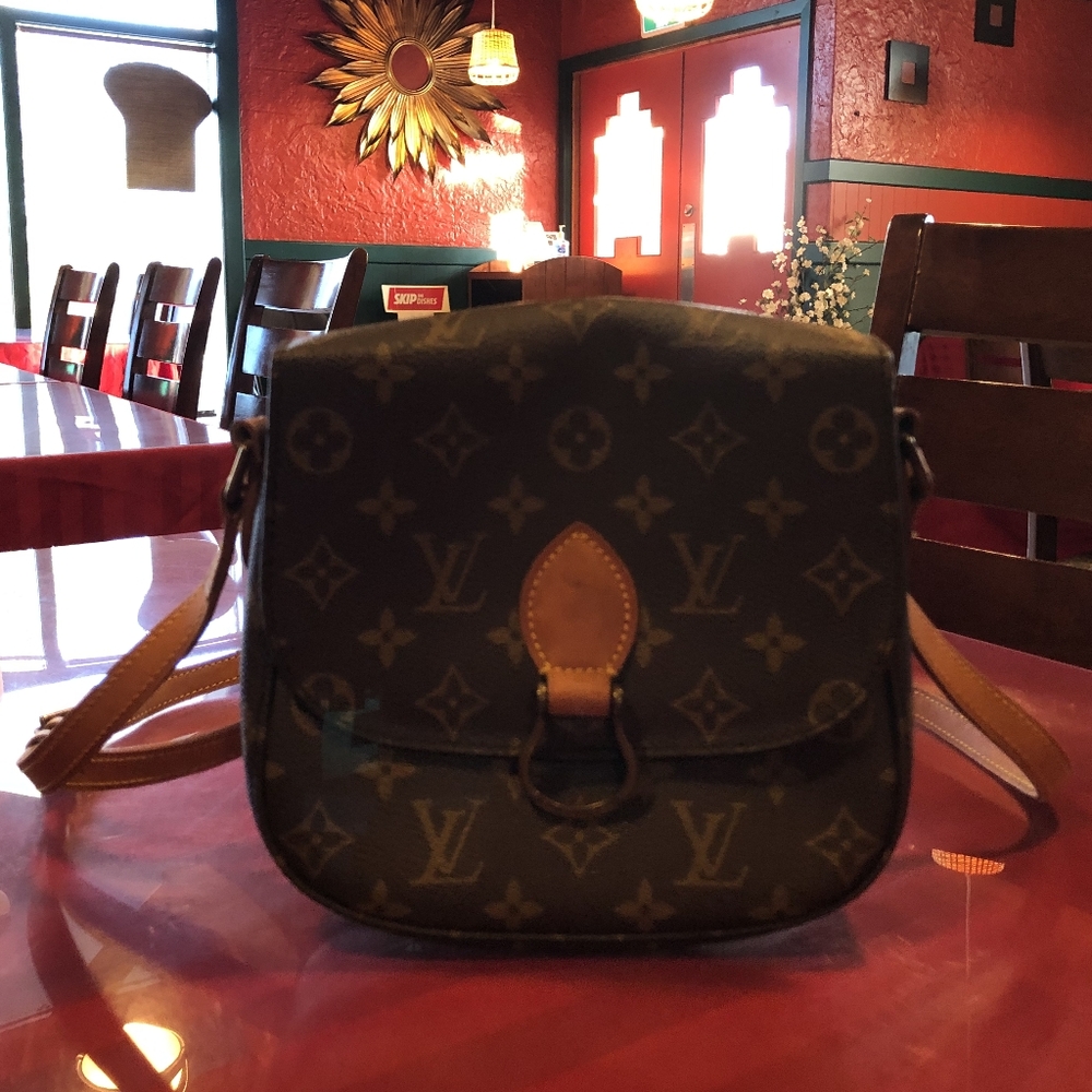 Louis Vuitton Monogram Crossbody Bag with Tan Accents
